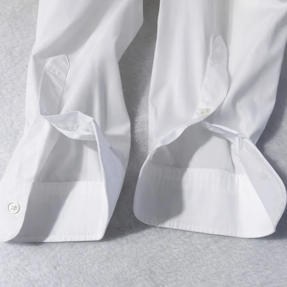 Christian Dior Mens 17x34 White Designer Dress Shirt Concealed Hidden Button - Picture 11 of 16